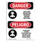 Signmission OSHA Danger, Eye And Ear Protection Required Bilingual, 14in X 10in Decal, OS-DS-D-1014-VS-1217 OS-DS-D-1014-VS-1217 - alternate 1